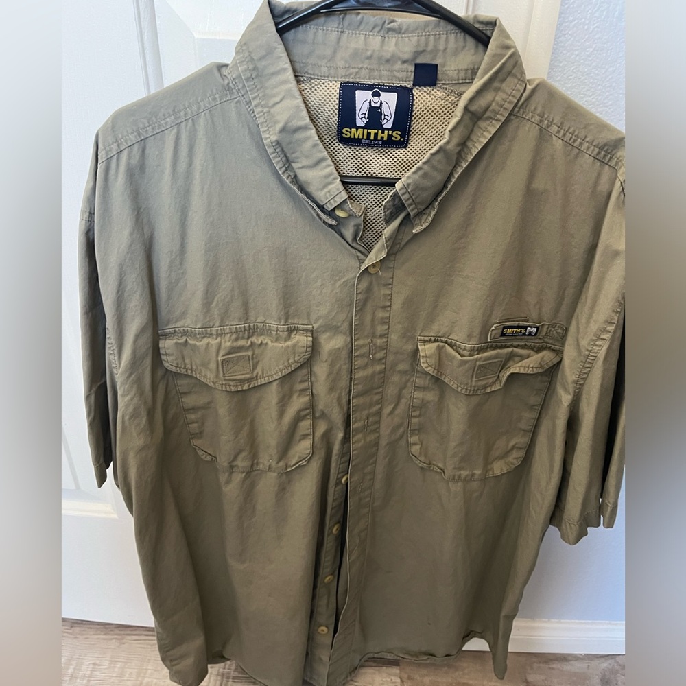 Smiths breathable work shirt brown/beige short sleeve XL
